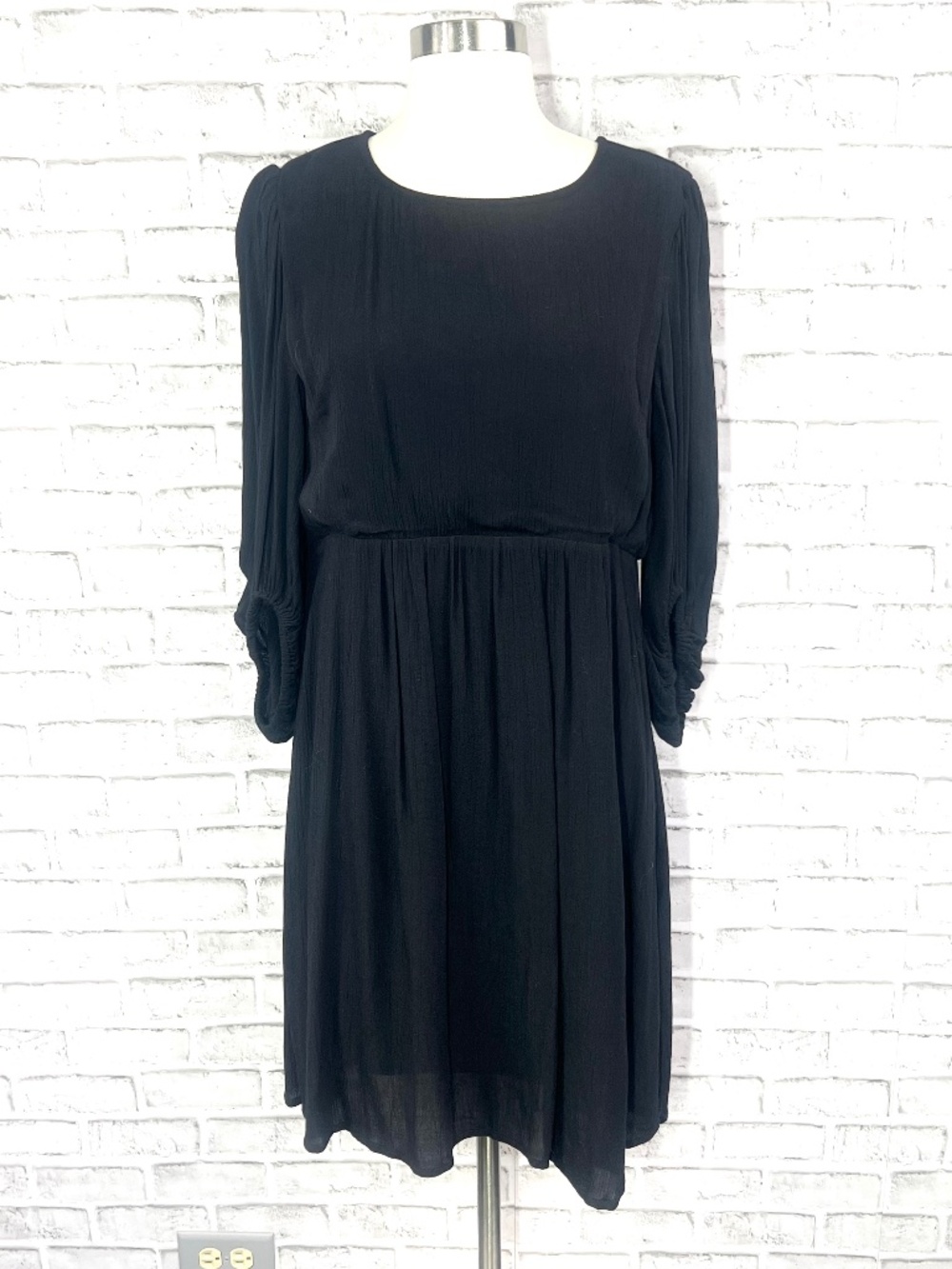 NWT🤩 |•MAURICES•| Black Boho Peasant Sleeve Lined Dress Size Small